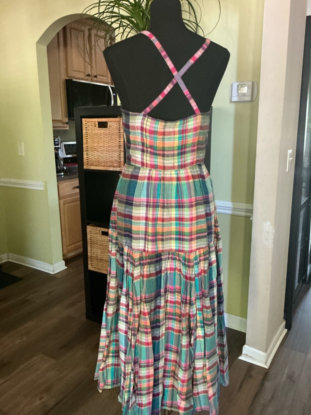 Ralph Lauren Plaid Linen Midi Dress - SIZE 2 - Picture 10 of 15